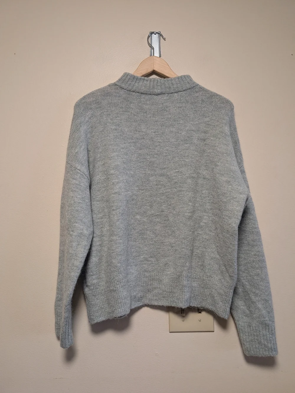Madewell Mock Neck Sweater Soft Knit Blue Gray Size L